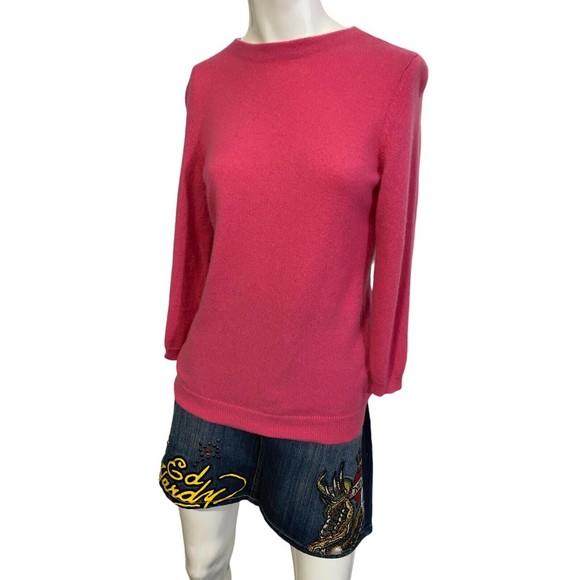 TALBOTS Womens Cashmere Sweater Crewneck Hot Pink Medium - Picture 8 of 12